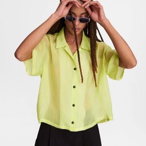 Rag &Bone sheer lime green shirt